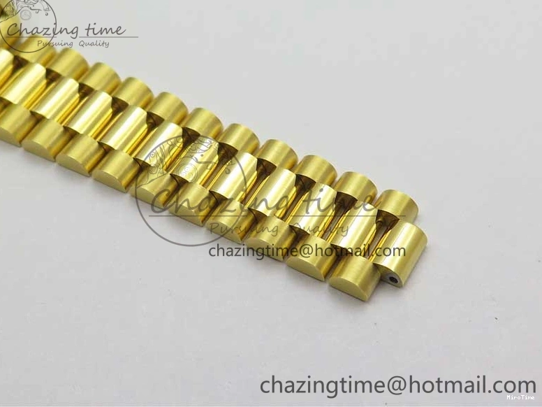 MiroTime 0408 Versatile Daydate 278288 31mm YG EWF Best Edition Green Malachite Dial Crystal Markers on YG President Bracelet ETA 2606